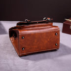 Sac cartable pour femme marron d’inspiration vintage