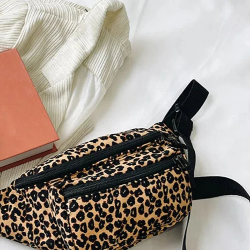 Sac ceinture femme à motif léopard