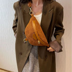 Sac ceinture femme en velours rayé