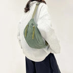 Sac ceinture femme vert en velours doux