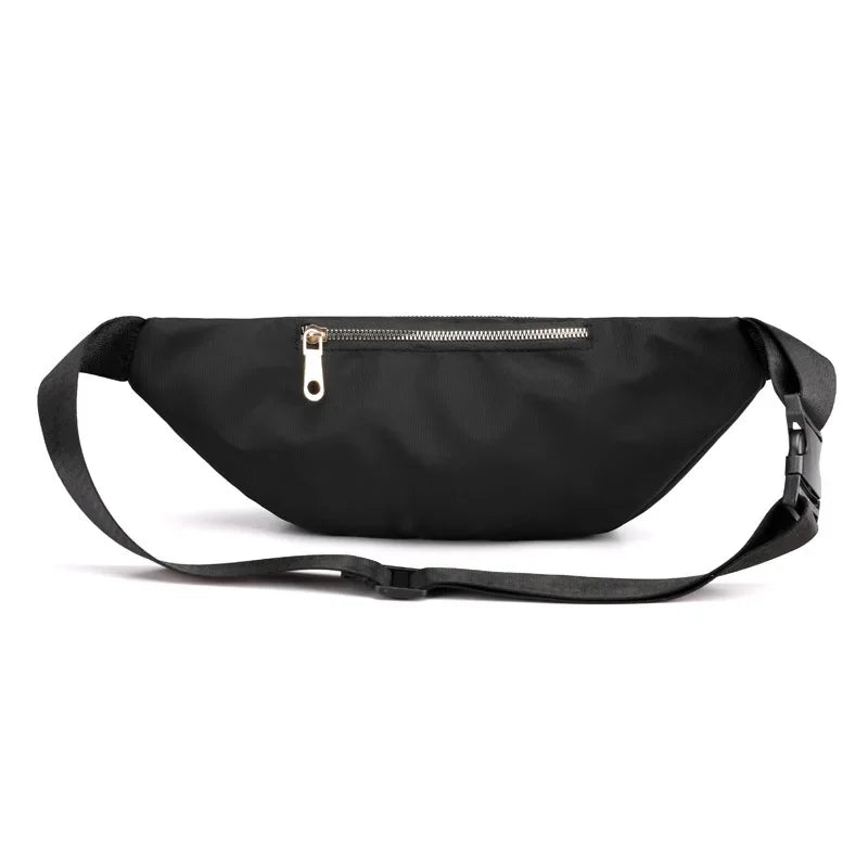 Sac ceinture noir en nylon pour femme