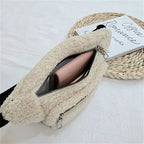 Sac ceinture pratique en peluche pour femme