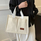 Sac confectionné en velours côtelé