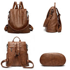 Sac convertible main et dos femme vintage marron en simili