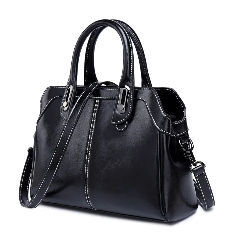 Sac cuir avec port à main et bandoulière
