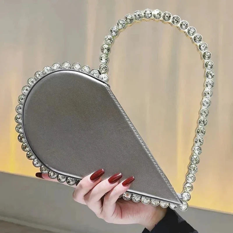 Sac cœur à strass pour mariage
