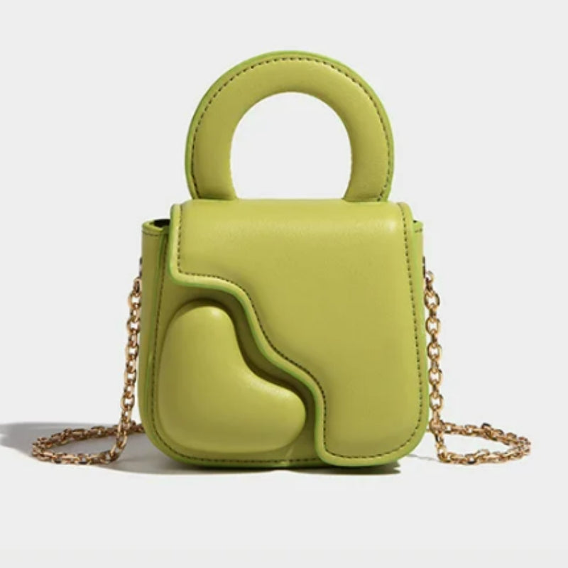 Sac cœur mini format avec chaîne