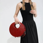 Sac de forme ronde au style crocodile