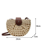 Sac de paille au format demi-lune