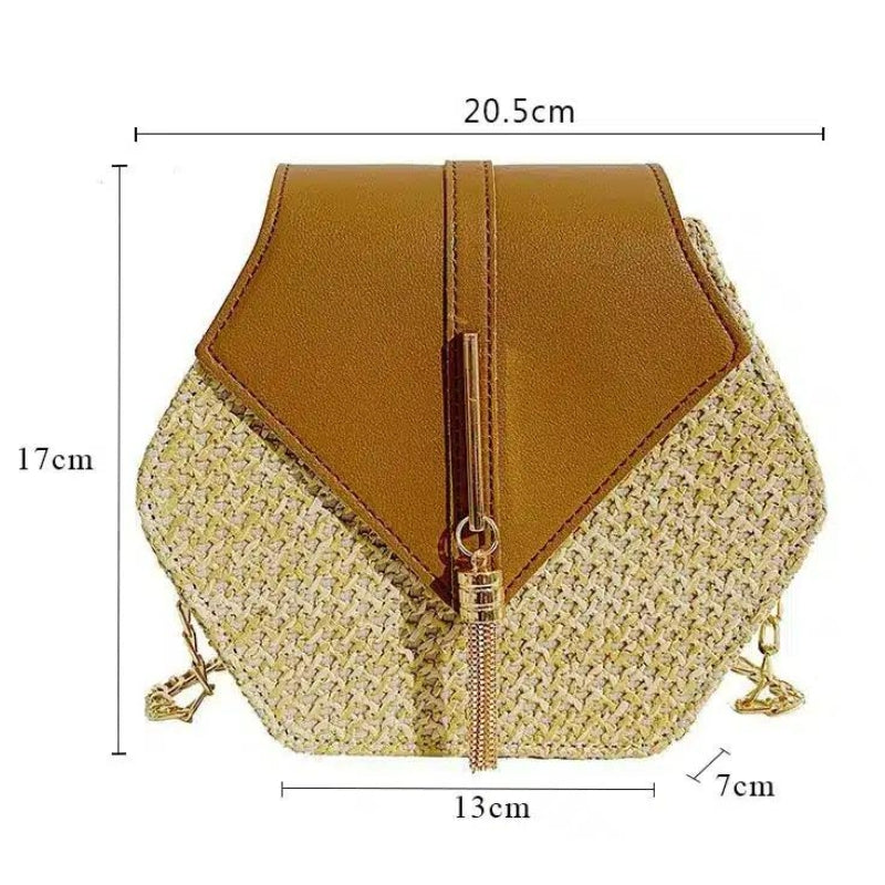 Sac de paille au format hexagonal