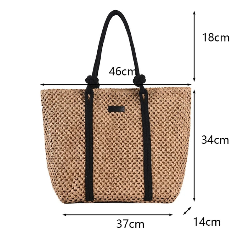 Sac de paille au tissage travaillé