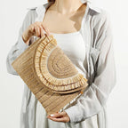 Sac de paille tricoté à porter en bandoulière