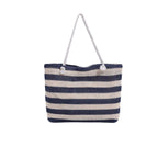 Sac de plage rayé en paille