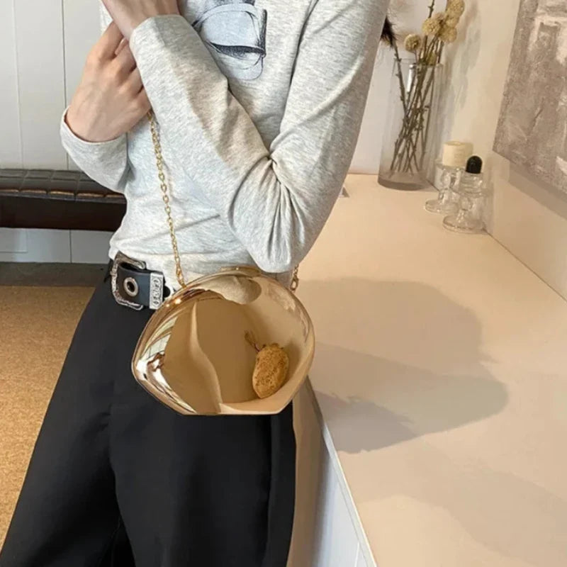 Sac de soirée brillant en forme de coquillage