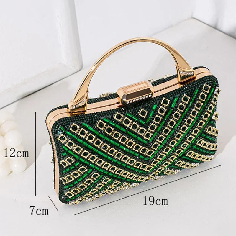 Sac de soirée scintillant de couleur verte
