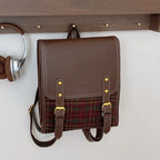 Sac de style cartable femme rétro à carreaux