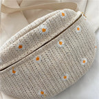 Sac de taille en paille féminin