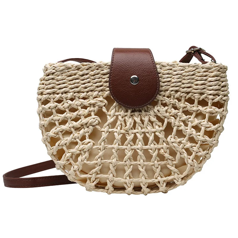 Sac demi-lune en paille