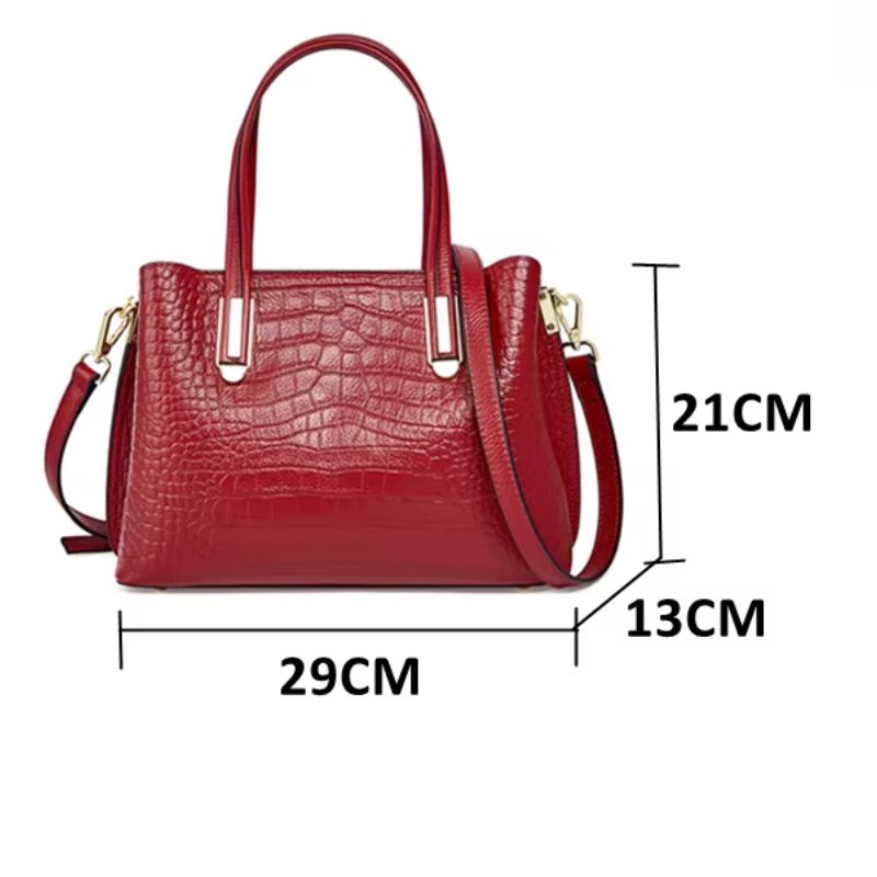 Sac en cuir effet croco au style glamour avec bandoulière