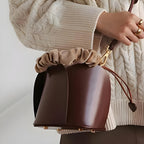 Sac en cuir forme seau