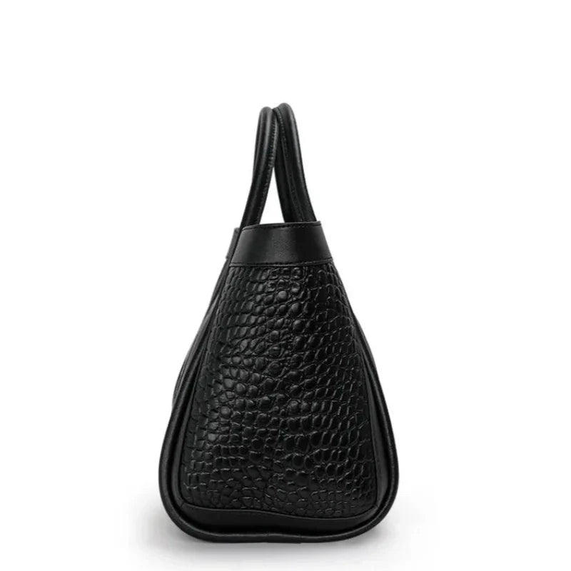 Sac en cuir noir de grande taille pour femme