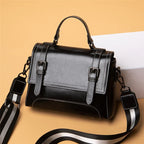Sac en cuir noir pour femme esprit cartable