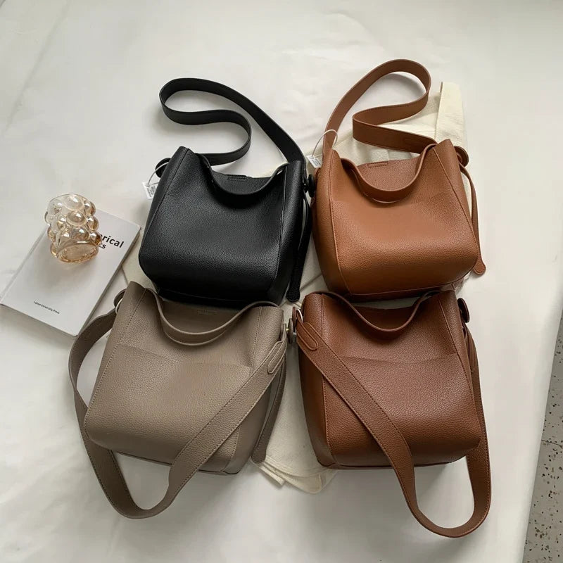 Sac en forme de seau marron pour femme