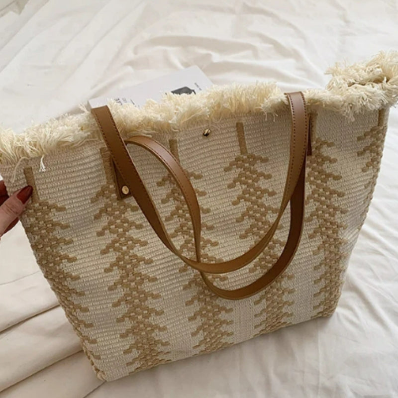 Sac en lin de type sac à main