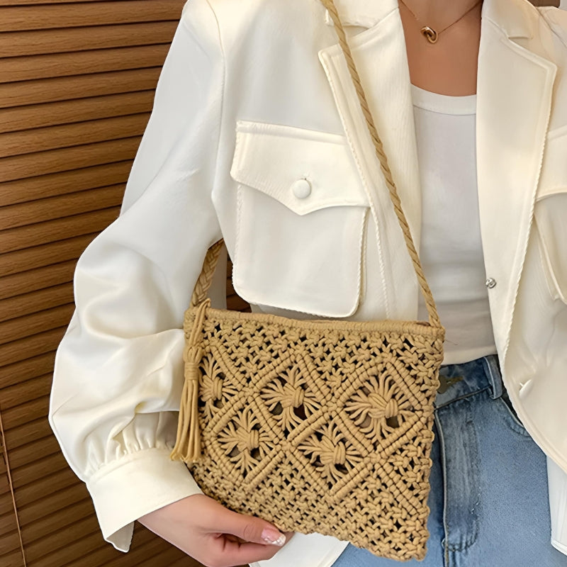 Sac en macramé format pochette
