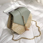 Sac en matière paille au format hexagonal