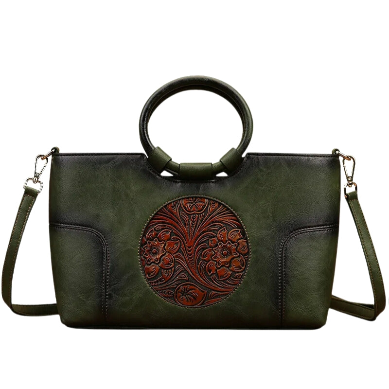 Sac en matière simili pour femme, style vintage
