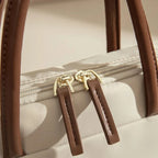 Sac en nylon beige pour ordinateur femme