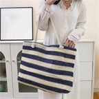Sac en paille à rayures pour la plage