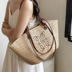 Sac en paille beige à usage polyvalent