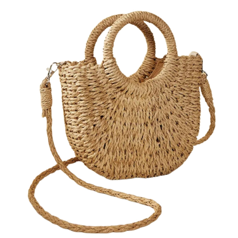 Sac en paille de forme panier