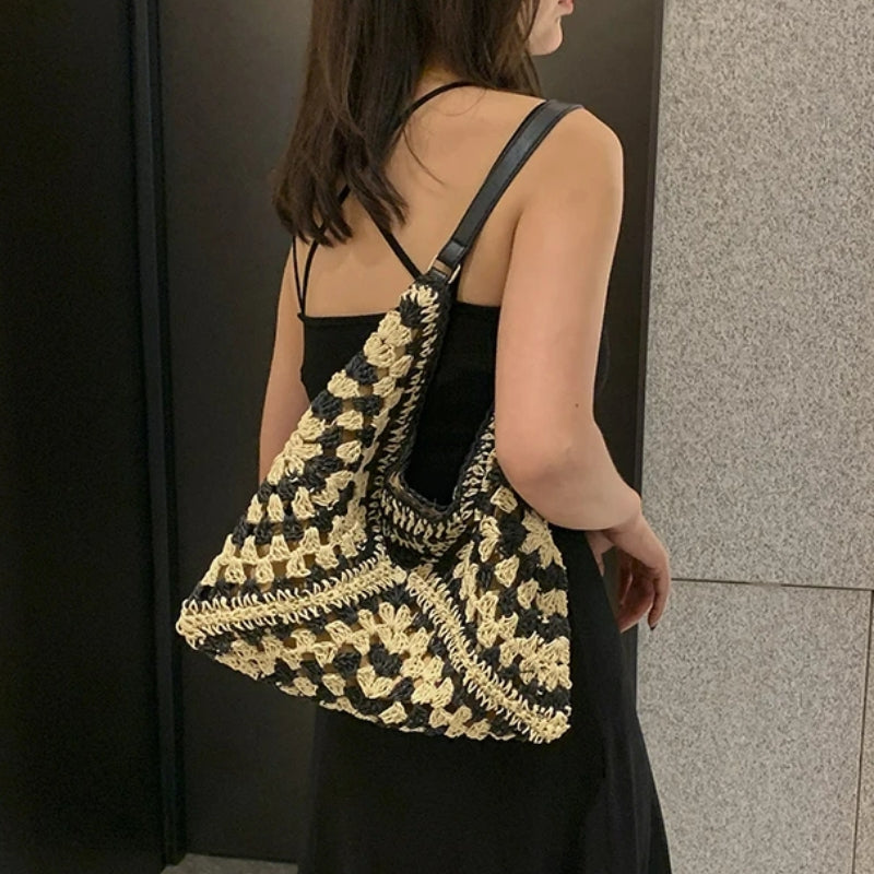 Sac en paille façon cabas