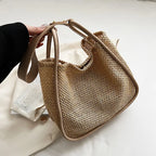 Sac en paille façon fourre-tout