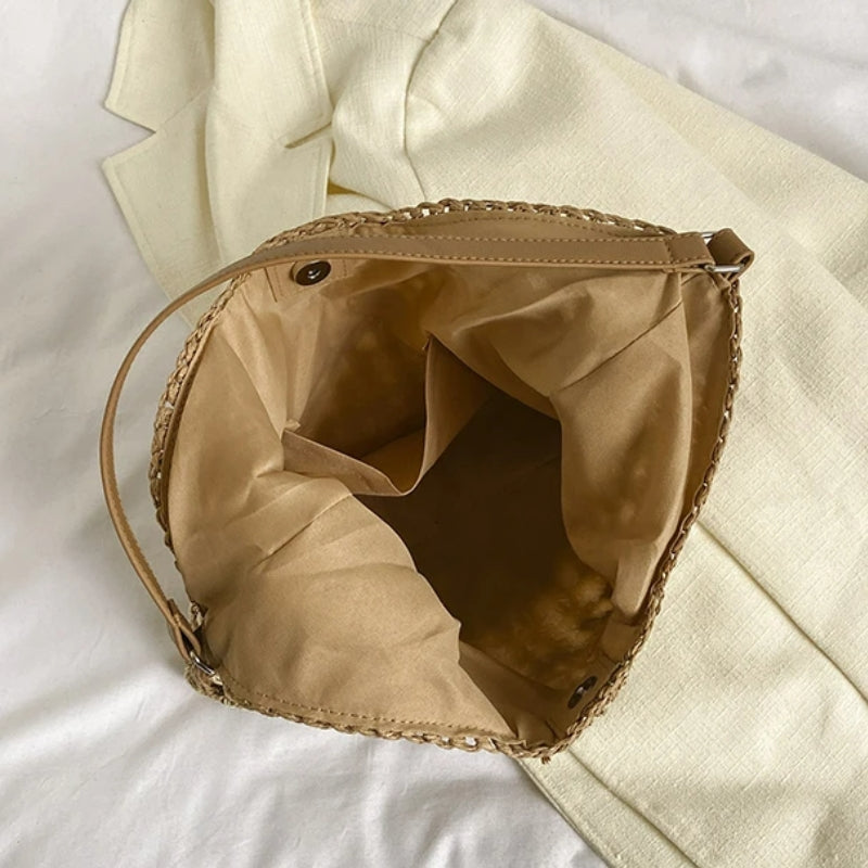 Sac en paille format tote