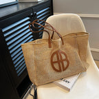 Sac en paille grand format pour la plage