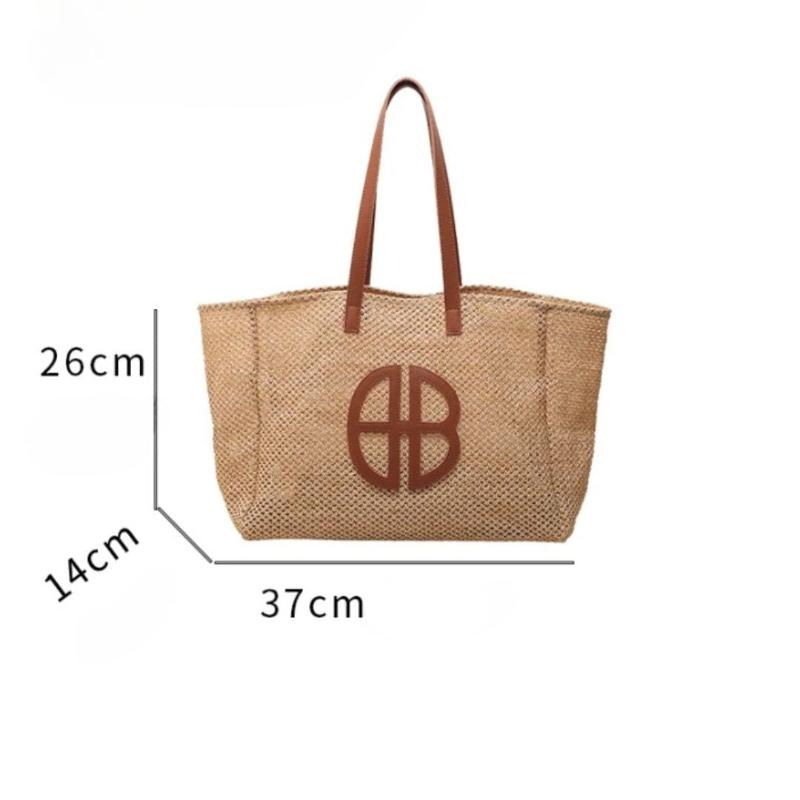 Sac en paille spacieux pour la plage