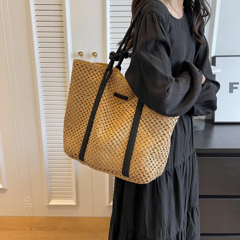 Sac en paille tissée