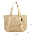 Sac en paille tressée format cabas