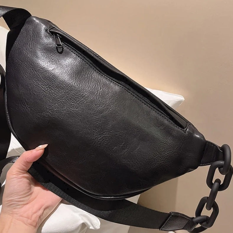 Sac en PU pour femme style banane tendance