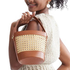 Sac en rotin tressé design à bandoulière