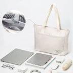 Sac en toile blanche pour ordinateur femme