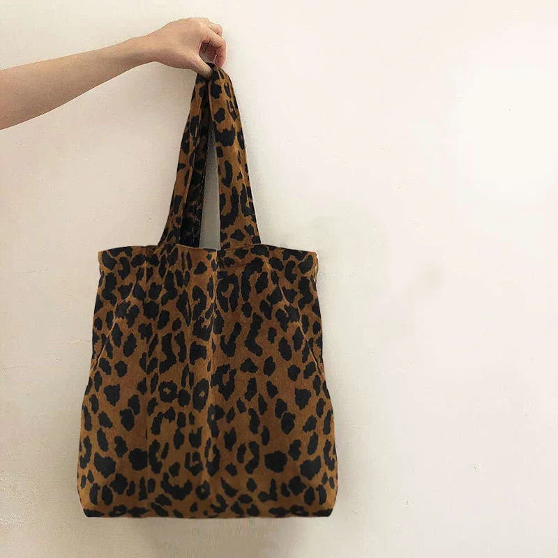 Sac en toile léopard à structure souple