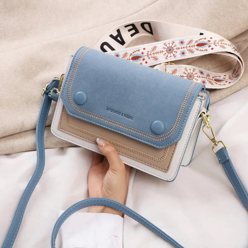 Sac esprit cartable bicolore à bandoulière