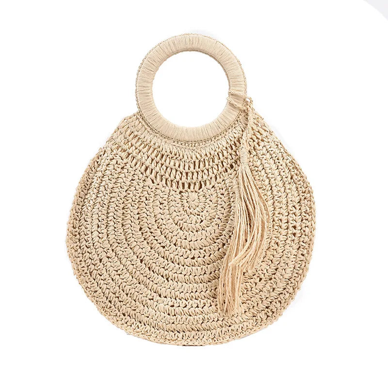 Sac estival rond en paille