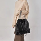 Sac féminin à bandoulière souple et noir