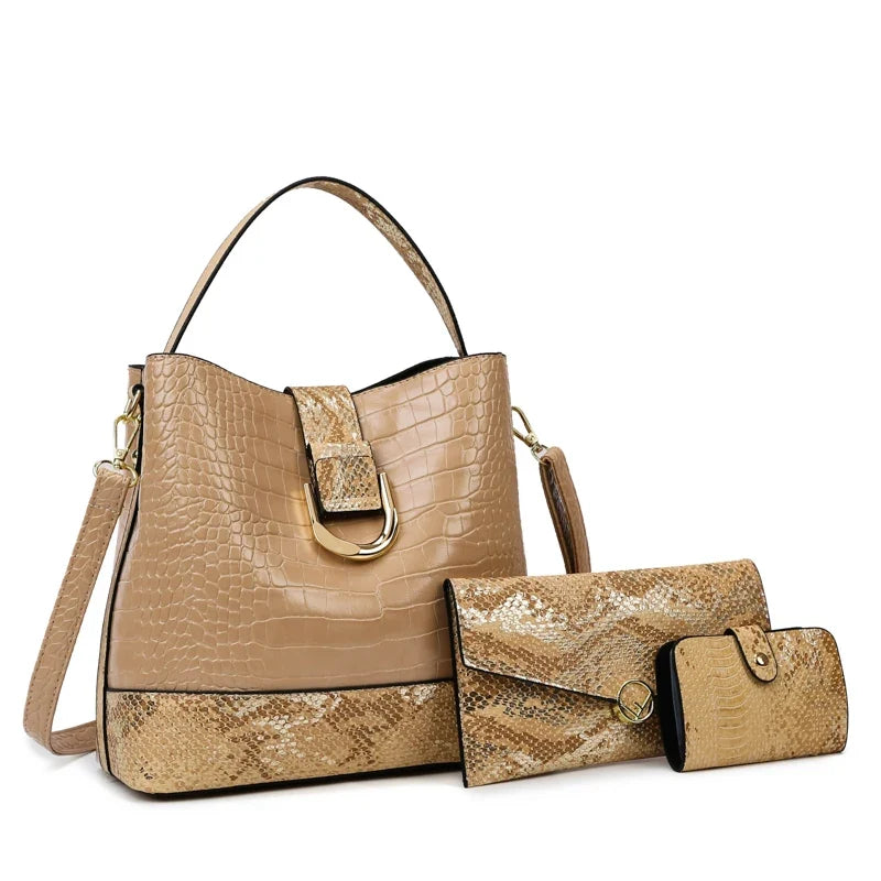 Sac féminin avec portefeuille coordonné, porté main